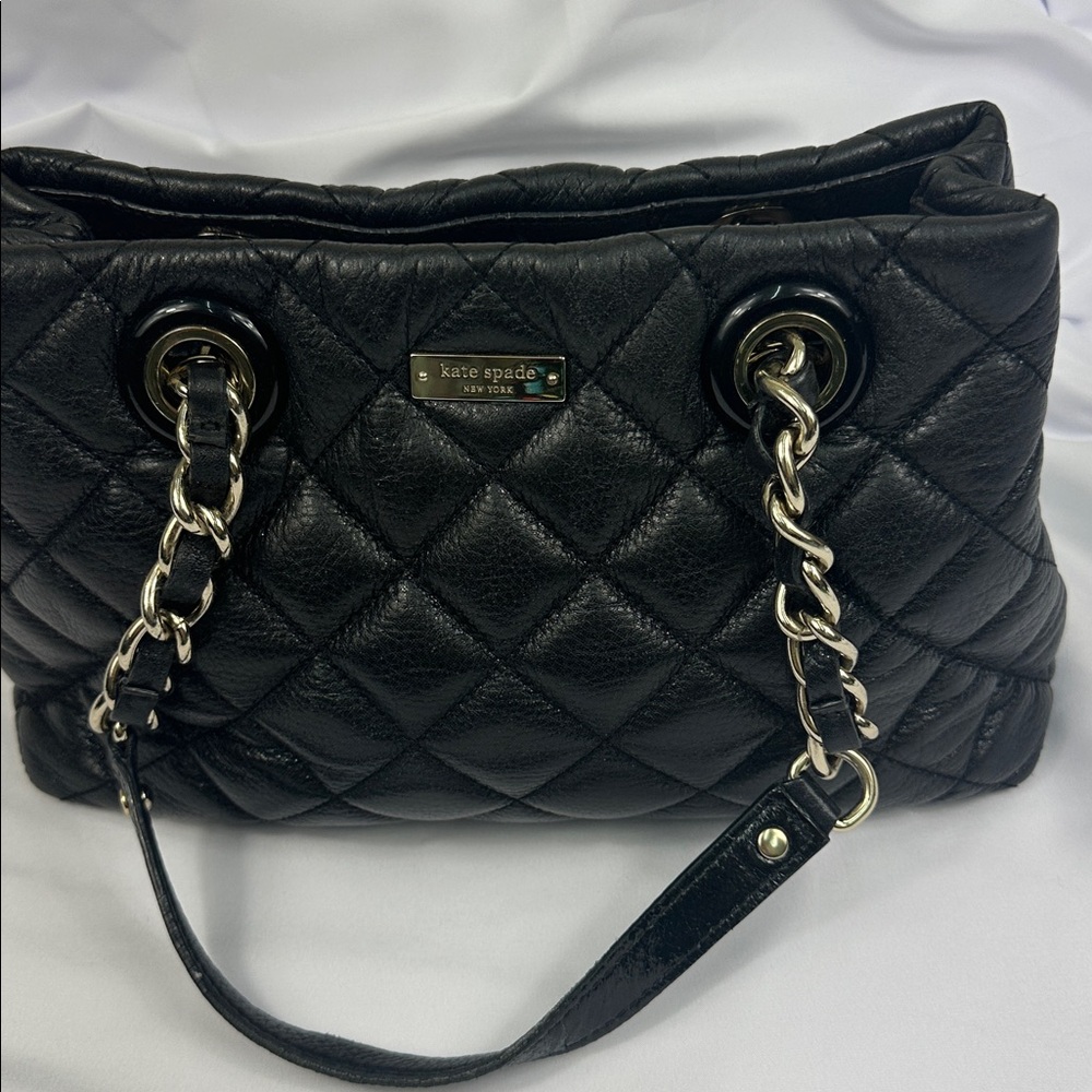 kate spade Black Quilted Leather Chain-Handle Shoulder Bag used